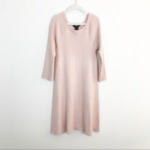 Forever 21 Pink Ribbed Knit Long Sleeve Dress